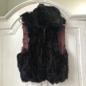Andrew Marc fur vest with suede collar
